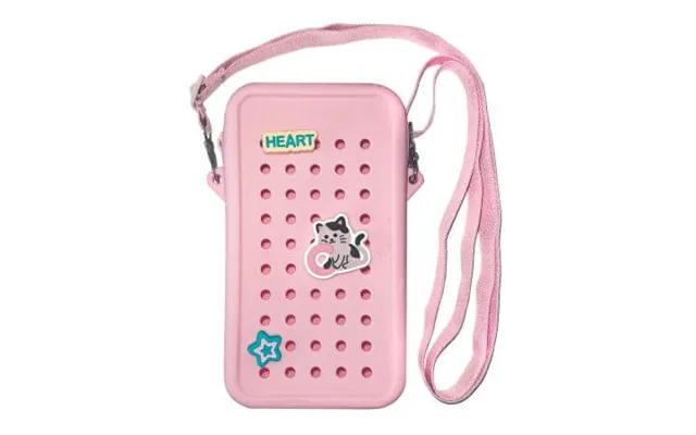 Silicone Pouch With Zipper And Charms For Crossbody Phone - Pale Pink product image