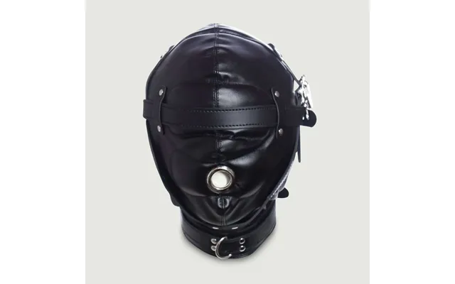 S&m No Sensor Hood Open Mouth Mask - Black