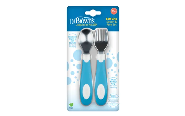 Soft Grip Spoon And Fork Set 12 Months - Blue