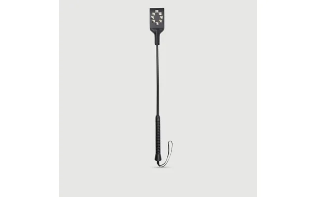 Square Head Riding Crop With Metal Studs 53 Cm- Black