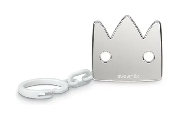 Suavinex - Soother Clip Shiny Grey Crown Spread Joy