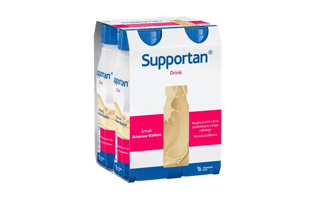 Supportan Nutritional Drink With Pineapple And Coconut Flavor - 4 X 200 Ml