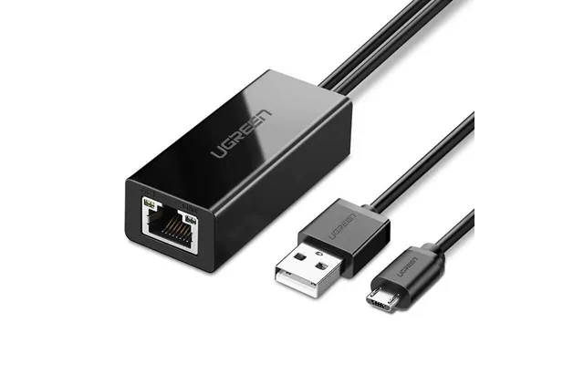 Ugreen 30985 External Network Card For Chromecast With Micro Usb Usb-a 100mbps 1m Connectors - Black