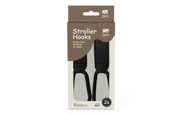 Universal Eco-leather Hooks For Pram - Black