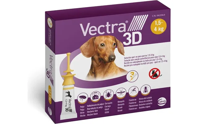 Vectra 3d -on For Xs Dogs 1,5-4 Kg 1×3 Pcs - -on Against Parasites