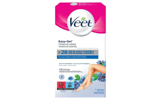 Veet Easy-gel Depilatory Body Wax Patches Sensitive Skin Sweet Almond Oil 12 Count