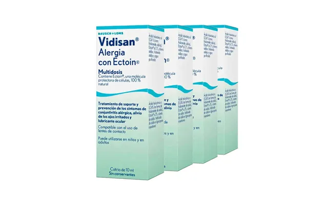 Vidisan Allergy With Ectoin Eye Drops For Irritated Eyes - 4 X 10 Ml