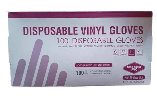 Vinyl Gloves Size L - 100 Pieces