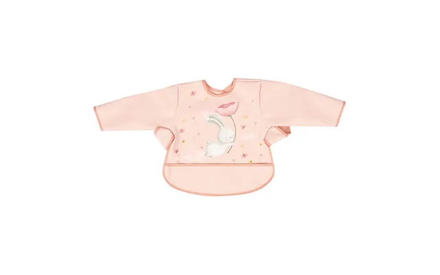 Waterproof Bib With Sleeves Rabbit With Flower - 6 Months