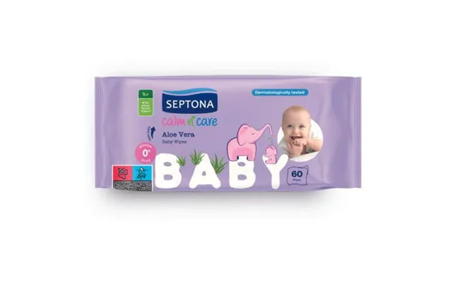 Wet Wipes With Aloe Vera For Babies - 60 Pcs