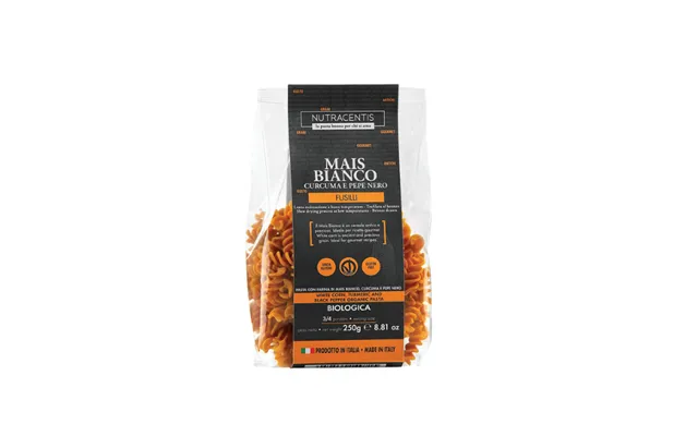 White Corn Flour Pasta With Turmeric And Pepper Bio - 250 G