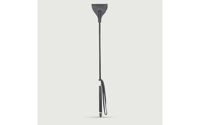 Wide Tip Riding Crop With Leather Handle 53 Cm - Black