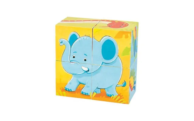 Wooden Cube Puzzle - Wild Animals