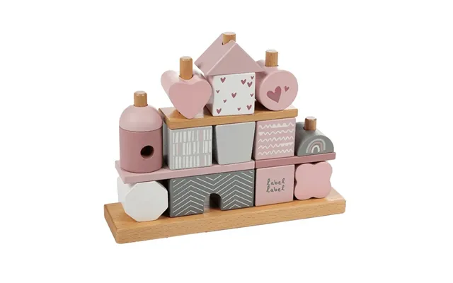 Wooden Toy Building Blocks - Pink