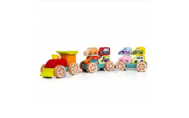 Wooden Train And Cars - Cubika