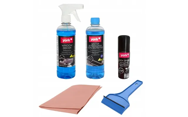 York Car Kit Windshield Washer Fluid 500 Ml Glass Defroster 500 Ml Lock Defroster 50 Ml Glass Scraper Anti-fog Cloth