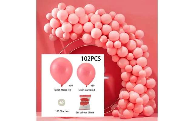 100pcs Wedding Macaron Monochrome Balloon Chain Set-red