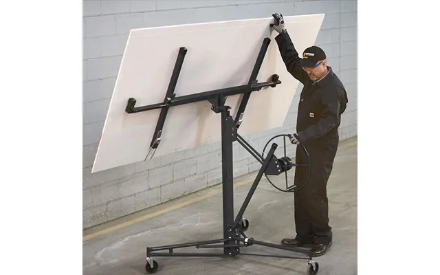 11 16ft Yellow Red Black Blue Drywall Lifter With Rolling Casters Panel Hoist - 11 Feet Black