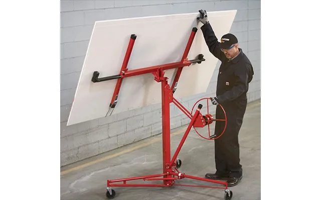 11 16ft Yellow Red Black Blue Drywall Lifter With Rolling Casters Panel Hoist - 11 Feet Red