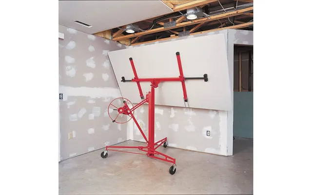 11 16ft Yellow Red Black Blue Drywall Lifter With Rolling Casters Panel Hoist - 16 Feet Red