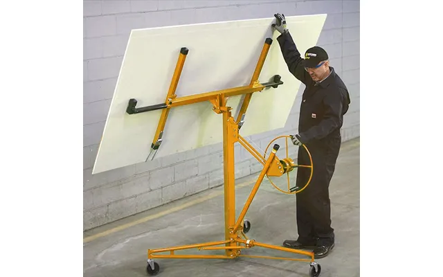 11 Ft Drywall Panel Hoist Lifter With Convenient Design And Easy Assembly - Yellow