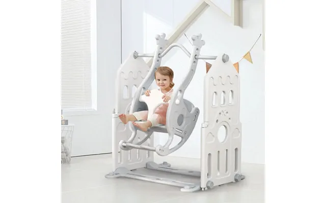 110cm H Grey Floor Standing Toddler Swing For Kids