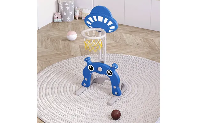 2-in-1 Adjustable Kids Basketball Hoop With Football Goal - Blue