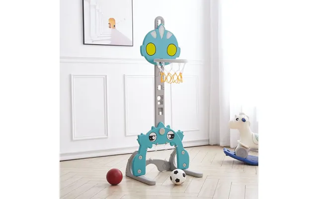 2-in-1 Adjustable Kids Basketball Hoop With Football Goal - Green