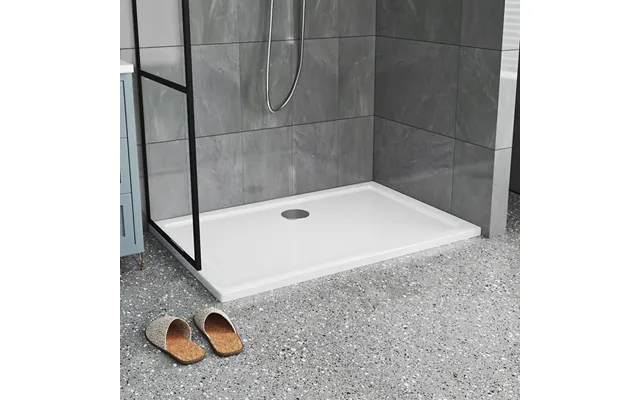 2ft 3ft White Acrylic Shower Tray With Drain - W 120 X D 80 Cm