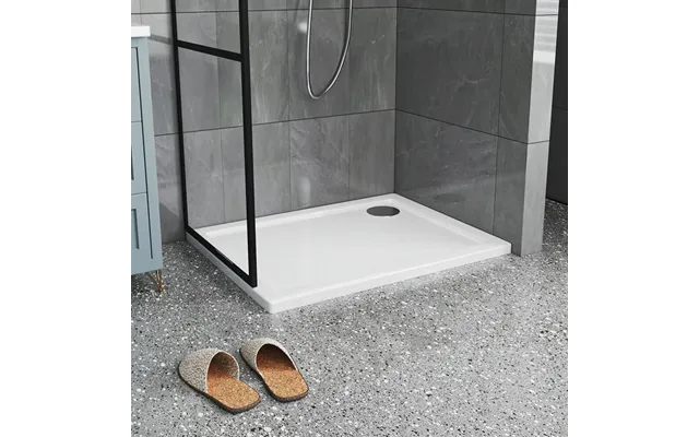 2ft 3ft White Acrylic Shower Tray With Drain - W 90 X D 70 Cm
