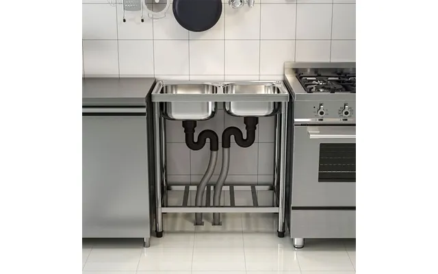 2ft Two Compartment Stainless Steel Commercial Bar Sink With Shelf