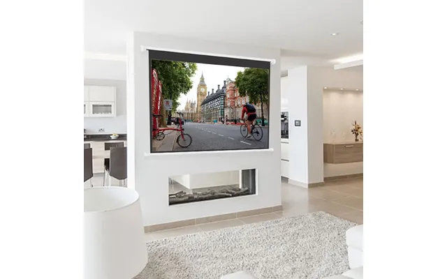 4 3 Wall Mount Electric Projector Screen For Home Theater Movie And Office - 227cm L X 152cm W