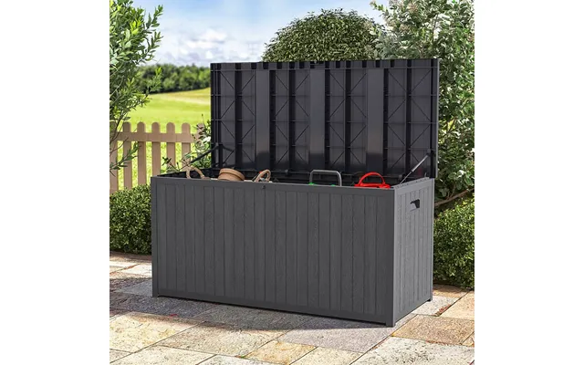 4ft Pp Garden Storage Deck Box Large Outdoor Grey Black - Style A Grey