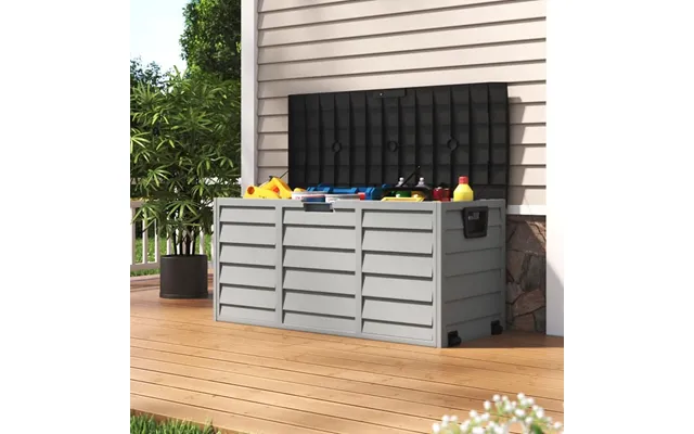4ft Pp Garden Storage Deck Box Large Outdoor Grey Black - Style B Grey Black