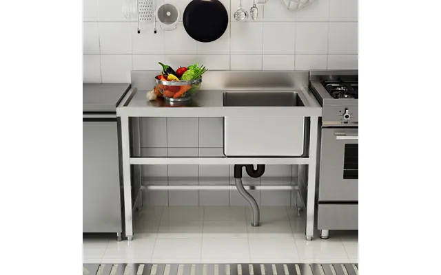 4ft W Stainless Steel Kitchen Commercial Catering Sink With 1 2 Large Compartments - Single Bowl