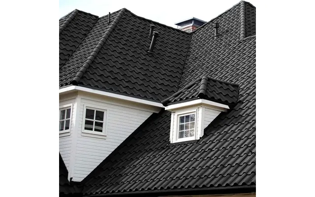 5 10pcs Golan Tiles Stone Coated Metal Roofing - Black 10pcs