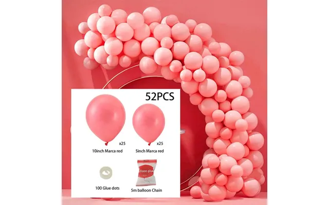 50pcs Wedding Macaron Monochrome Balloon Chain Set-red