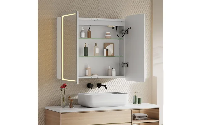 50x70cm 65x60cm Led Bathroom Mirror Cabinet With Bluetooth & Fog-free Technology - 65x60cm