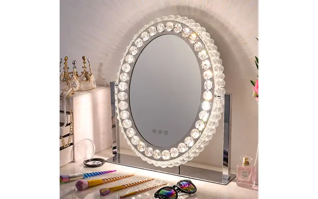51cm H Hollywood Led Oval Makeup Mirror With Luxury Crystal