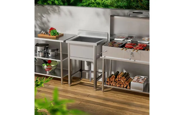 60x60cm W Commercial Kitchen Sink Stainless Steel Wash Basin