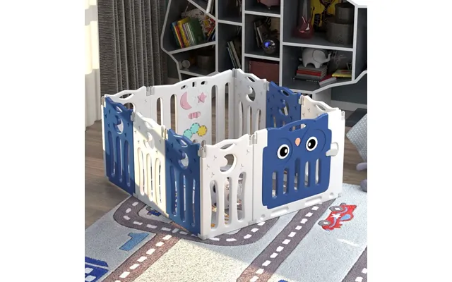 63cm H Kids Safety Play Yard Blue Foldable Home Activity Center - 10 Panels Blue
