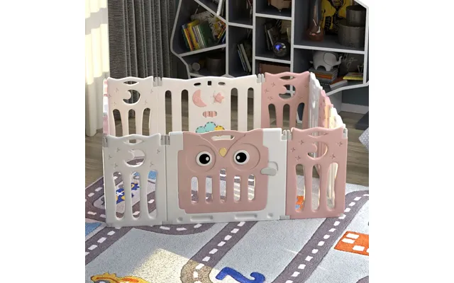 63cm H Kids Safety Play Yard Blue Foldable Home Activity Center - 12 Panels Pink