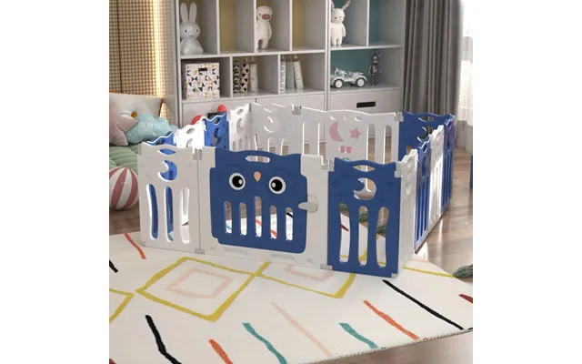 63cm H Kids Safety Play Yard Blue Foldable Home Activity Center - 14 Panels Blue
