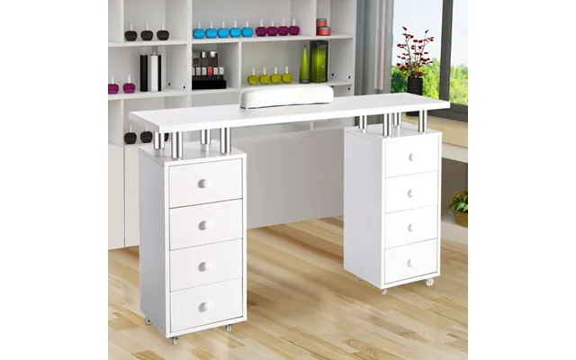 8-drawer Manicure Station Nail Beauty Table On Wheels For Salons