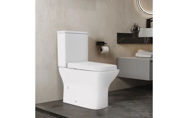 80cm H 2-piece Elongated Square Toilet With Dual Flush