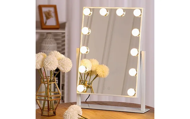 Adjustable Large Rectangular Lighted Makeup Mirror - White Single