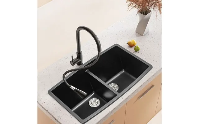 Black High-quality Equal Double Bowl Undermount Kitchen Sink
