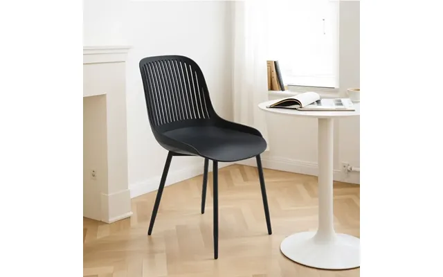 Classic White Plastic Chair, Set Of Four, Durable And Lightweight - 48cm L X 58cm W X 85cm H Black