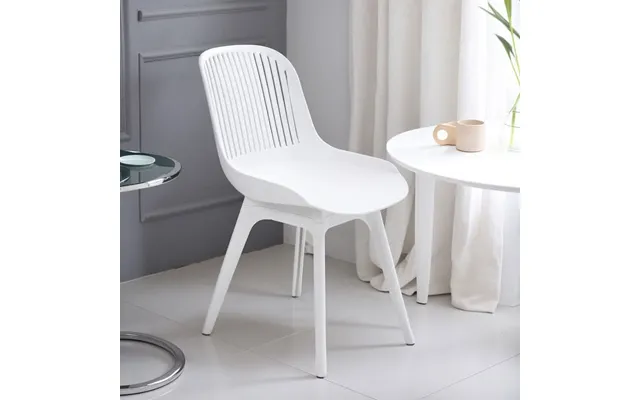 Classic White Plastic Chair, Set Of Four, Durable And Lightweight - 48cm L X 60cm W X 84cm H White