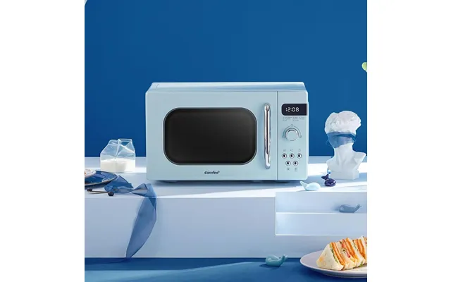 Comfee 800w 20l Retro Microwave Oven With Led Display Red Cream Pastel Green - Pastel Green